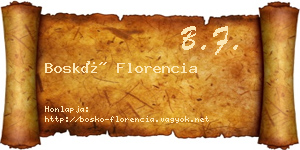Boskó Florencia névjegykártya